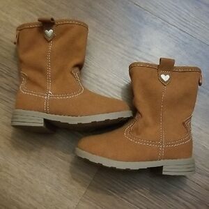 Carter's Tan Kids Boots with Heart Accent